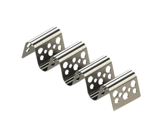 TableCraft Products TRSP34 Taco Taxi, Stamped Circle Pattern, S/S, 3-4 Tacos, 7.75 x 2.25 x 1.5''